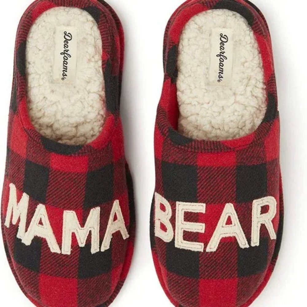 Mama & Papa Bear Slippers 2 pairs! Dearfoams  7/8 & 9/10 Maternity couple